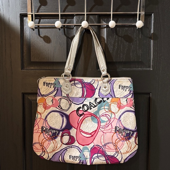 Coach Pink and Purple Poppy Shoulder Bag - Picture 3 of 3